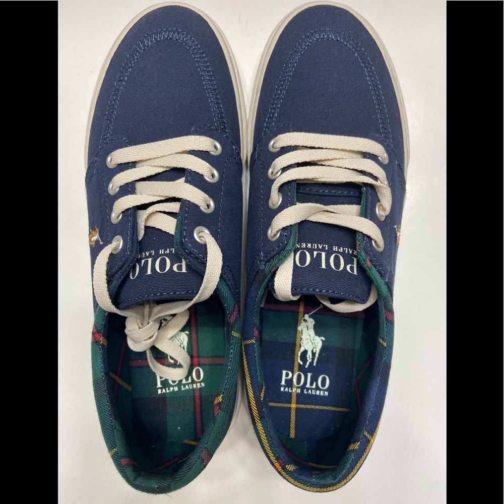 NEW Polo Ralph Lauren Faxon X Men's Lace Up Canvas Sneaker Shoes Navy 7-13 - Picture 3 of 9